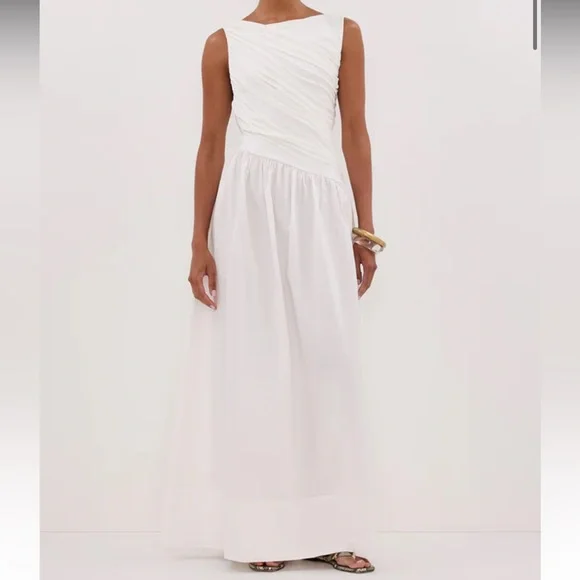 🍒NWT DISSH Alexandria Hybrid Sleeveless Midi Dress in White. Size: 8 - Picture 4 of 16